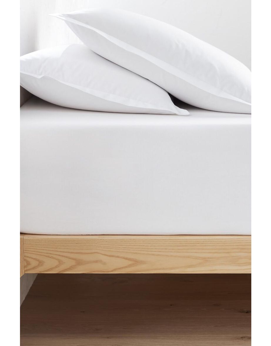 Scenario Cotton Percale Fitted Sheet, 40cm Flap