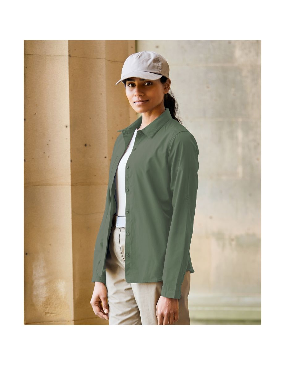 Craghoppers Womens/Ladies Expert Kiwi Long-Sleeved Shirt - Cedar Green - 1
