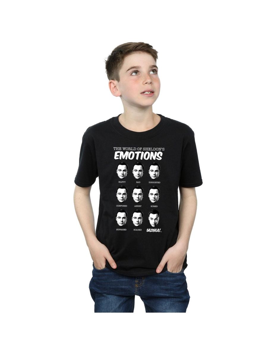 The Big Bang Theory Boys Sheldon Emotions Cotton T-Shirt - Black