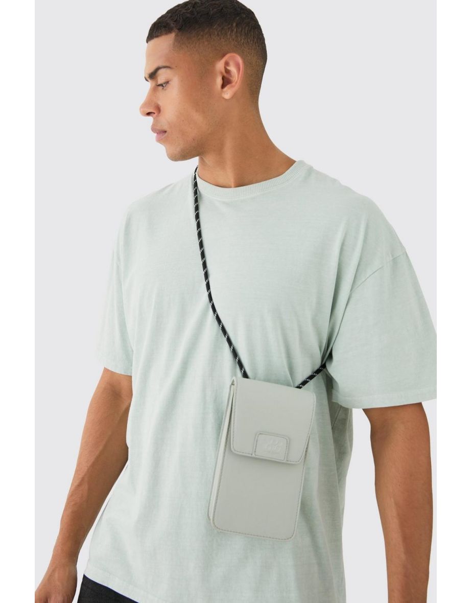 Pu Man Tab Phone Bag In Light Grey - light grey