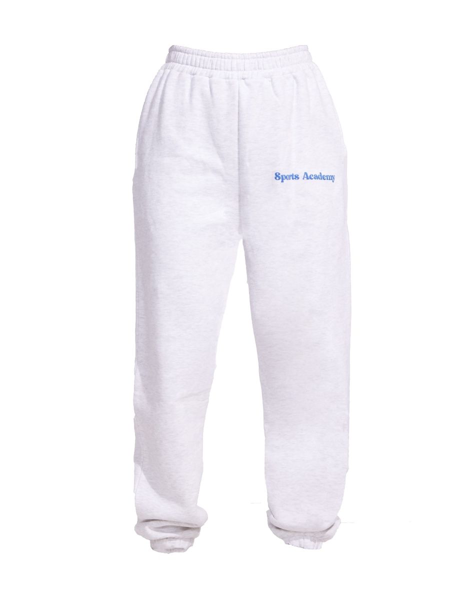 Heather Grey Premium Sports Academy Puff Print Oversized Joggers - 4