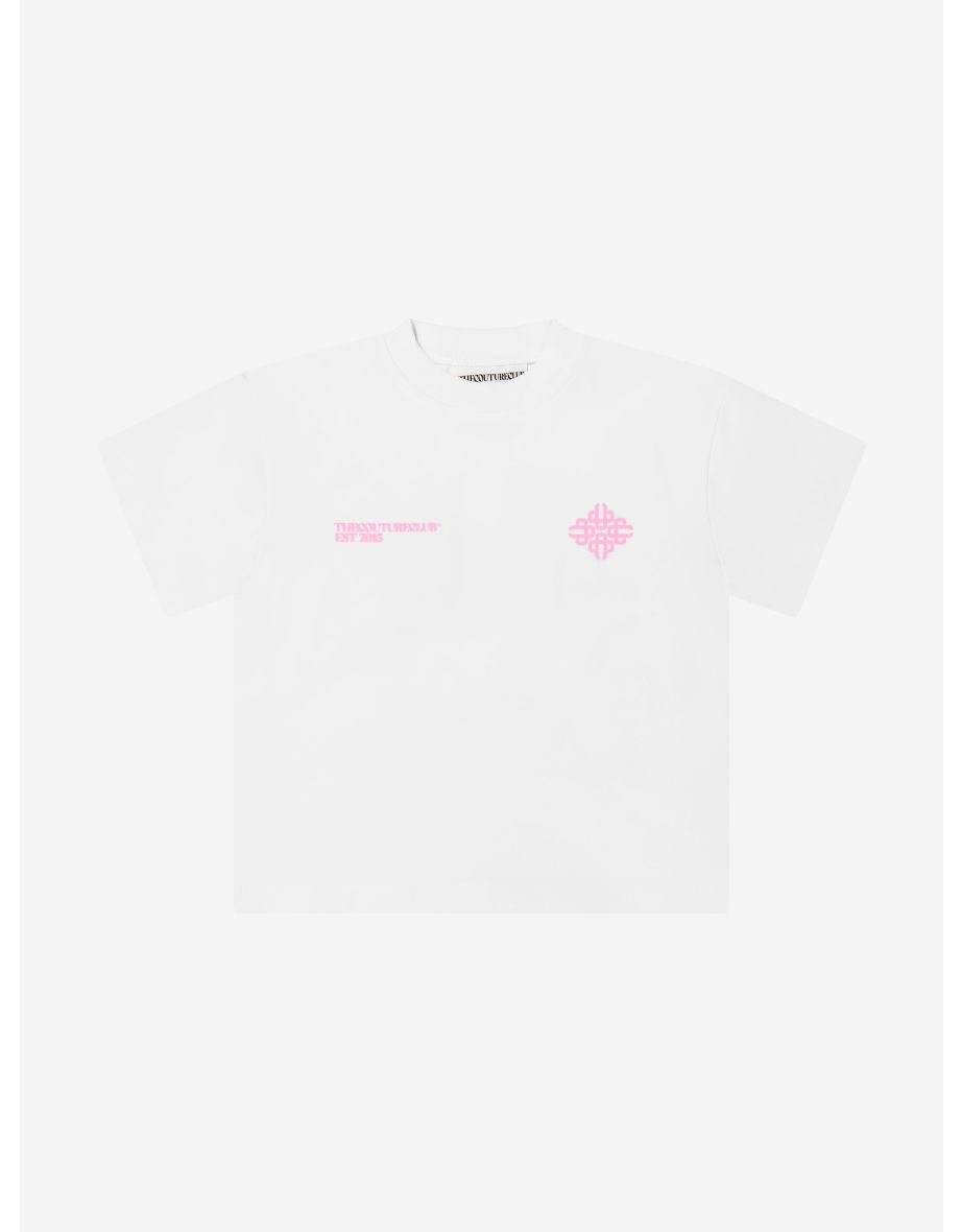 Kids Blurred Graphic Emblem T-Shirt in White