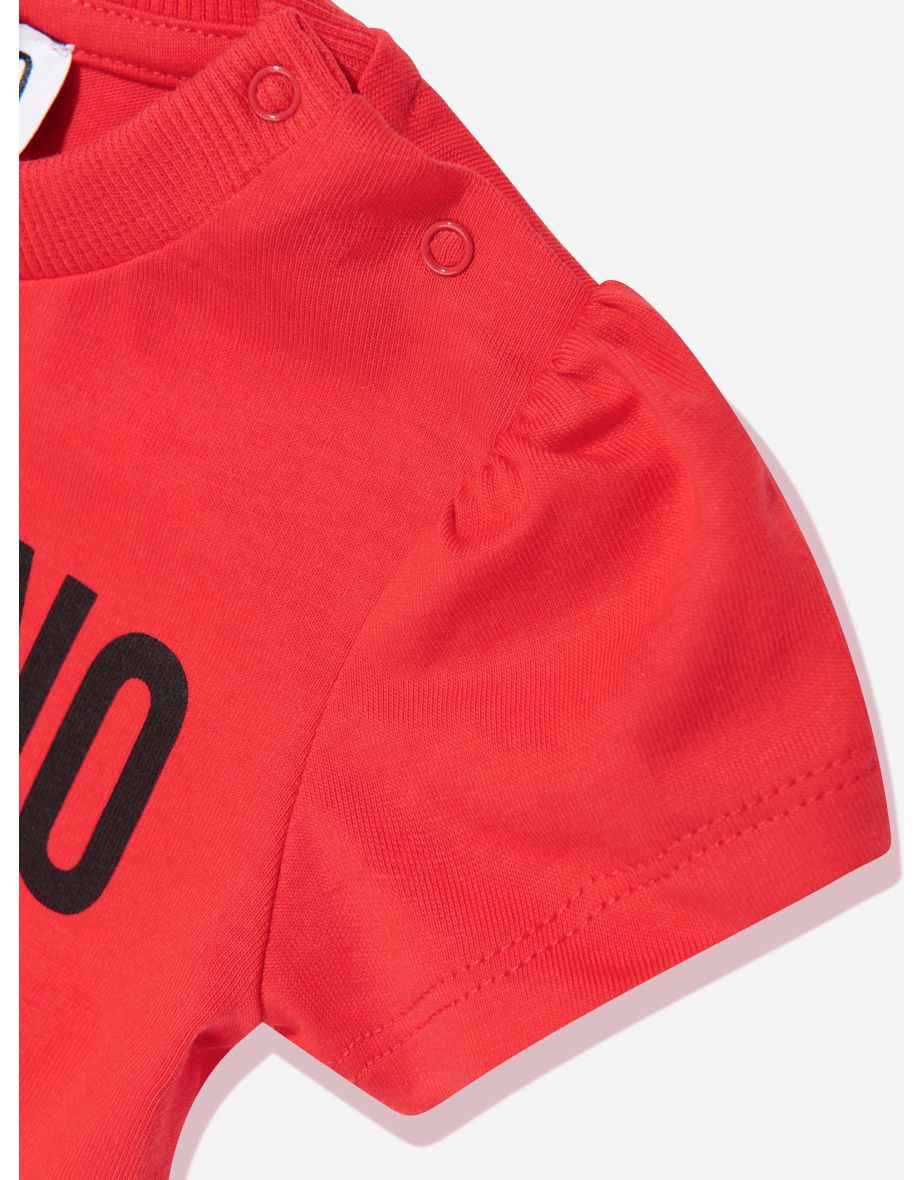 Baby Girls Logo Skater Dress in Red - 3