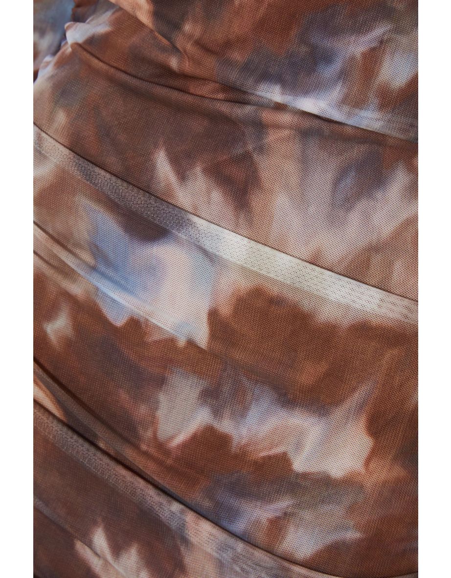 Petite Brown Mesh Midaxi Dress - 5