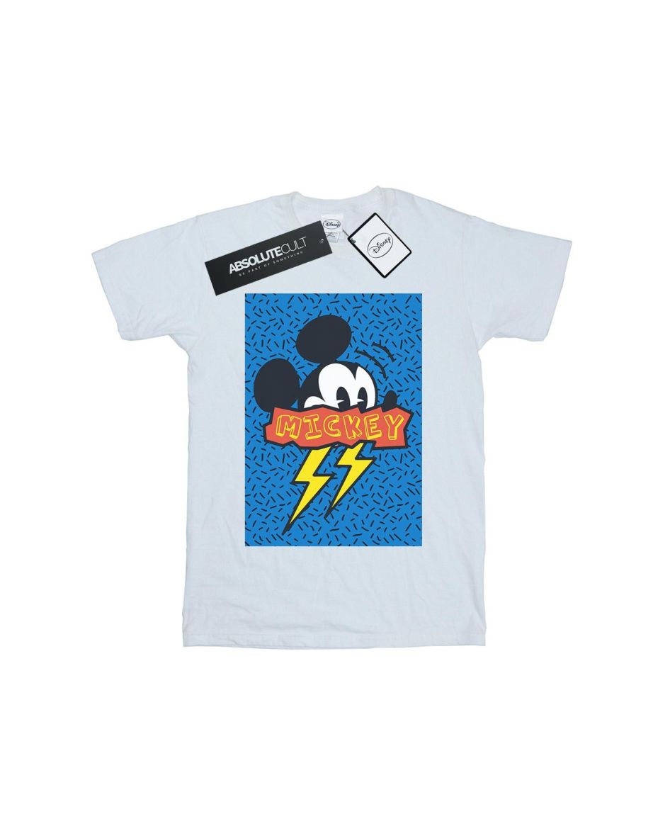 Disney Girls Mickey Mouse 90s Flash Cotton T-Shirt - White - 1