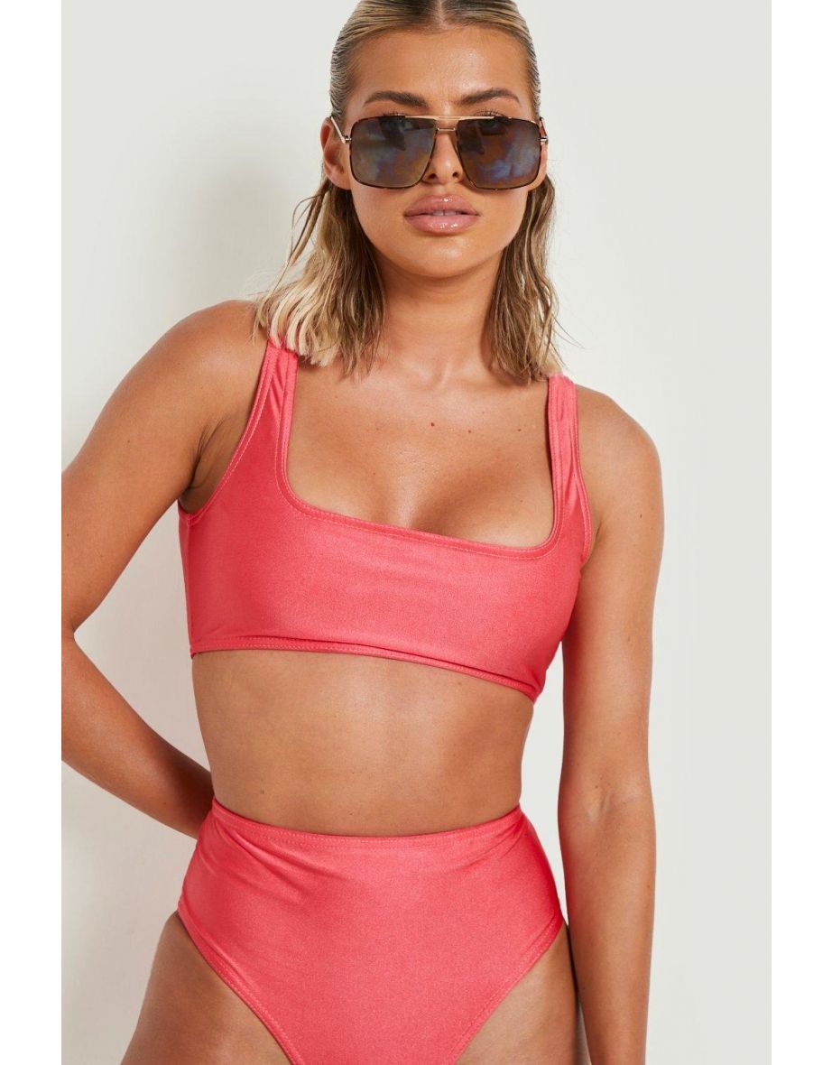 Mix & Match Scoop Bikini Top - pink
