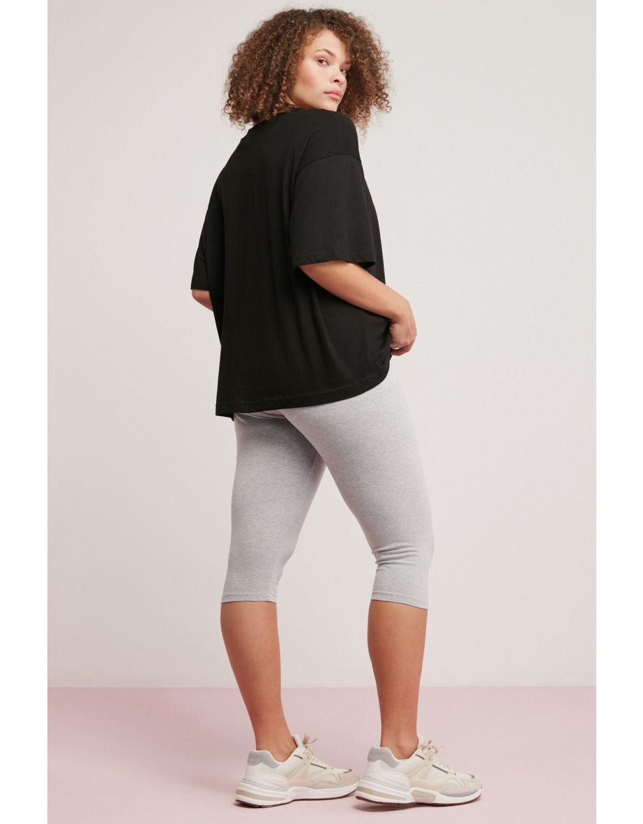 Allison Women 100% Cotton Oversize Fit Round Neck Half Sleeve Basic Black Plus Size T-shirt - 5