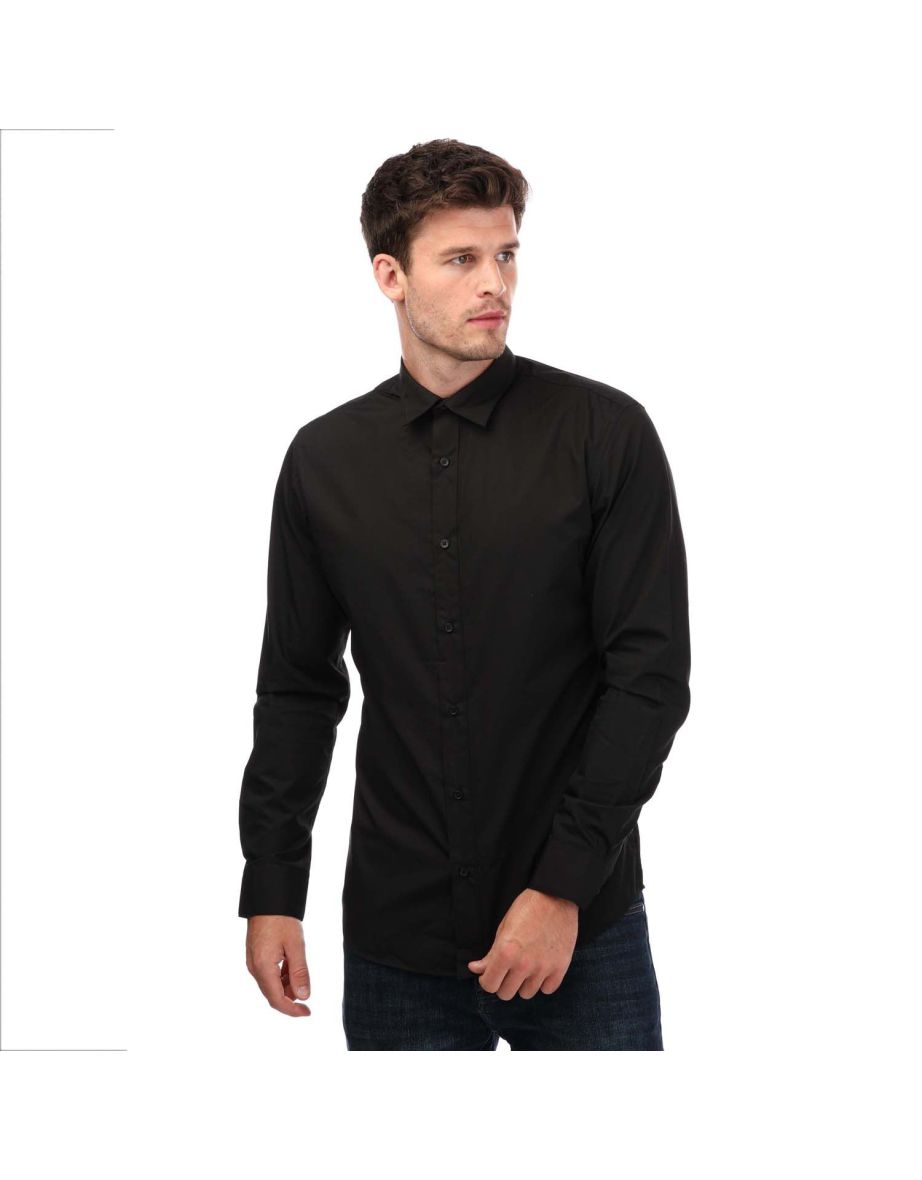 Men's Jack Jones Joe Long Sleeve Shirt in Black