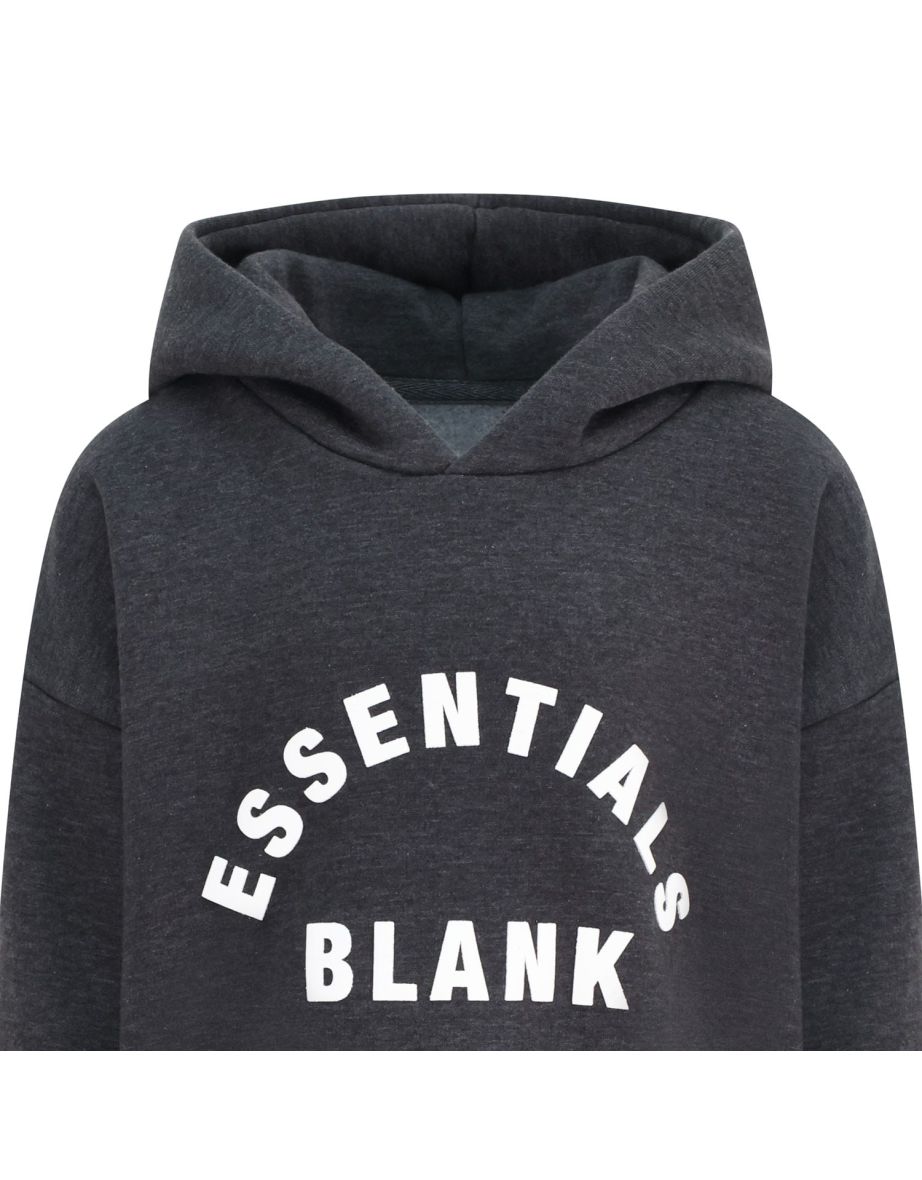 Boy's Blank Essentials Juniors Tech Fleece OTH Hoodie in Grey - 2