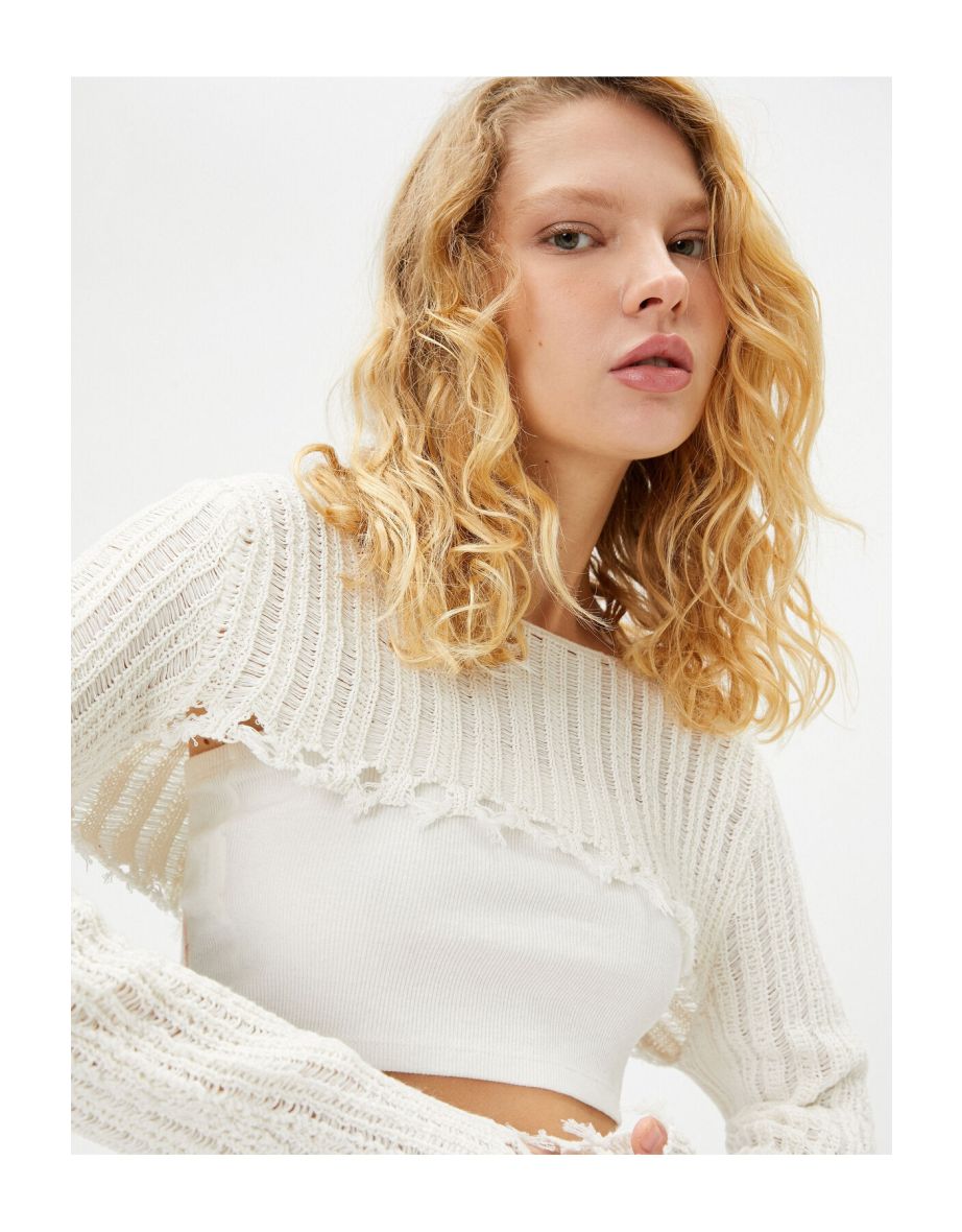 Frayed sale crop sweater