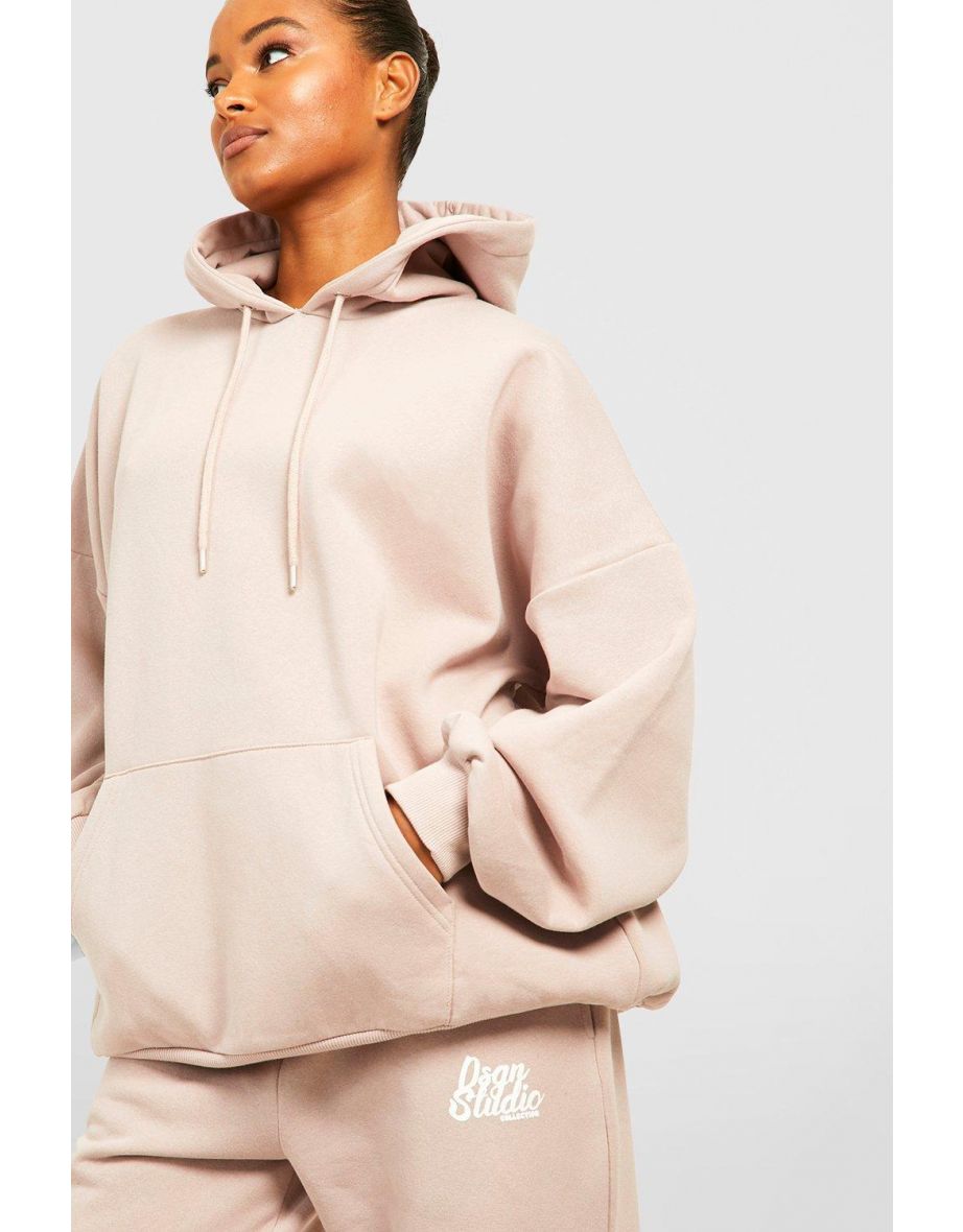 Tall Thick Hem Super Oversized Hoodie - bone - 3
