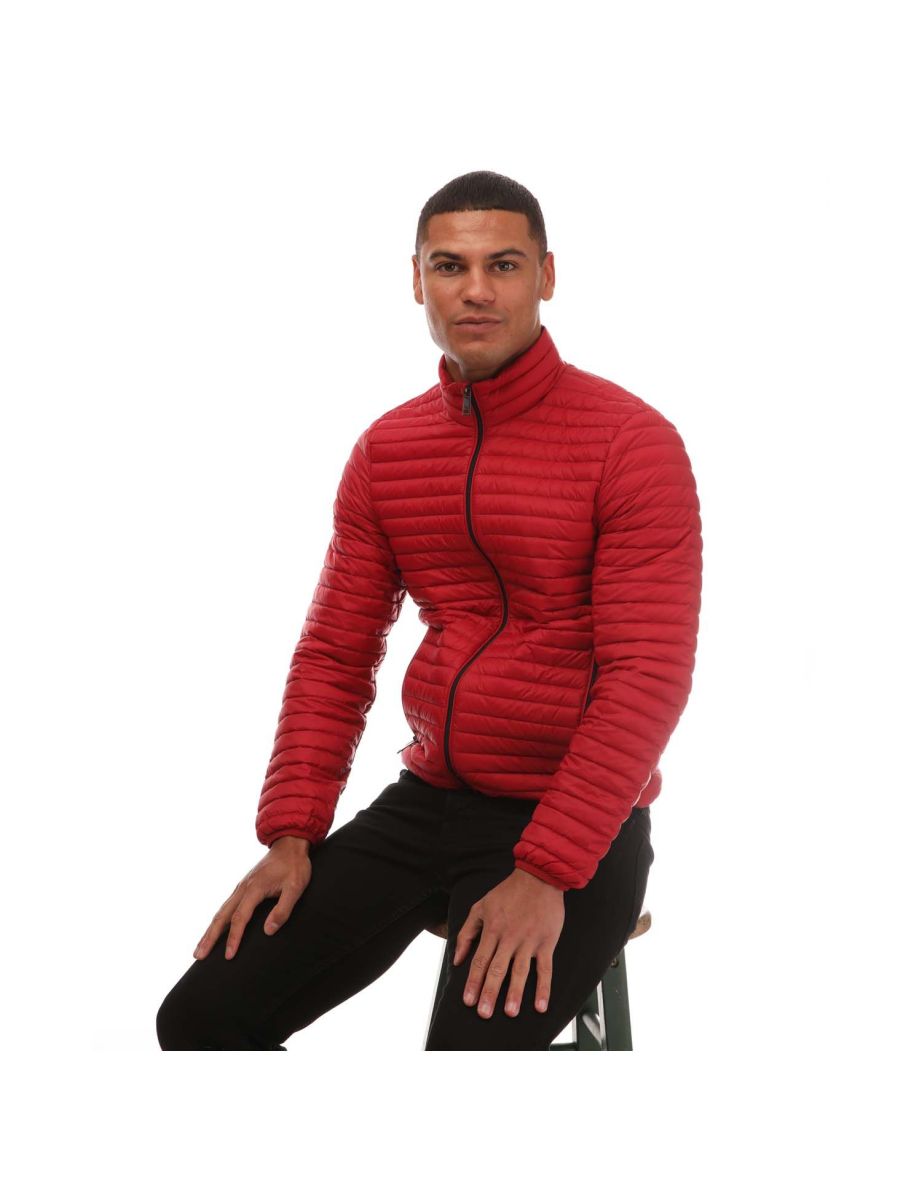 Men's Armani Lightweight Down Puffer Jacket in Red - 3