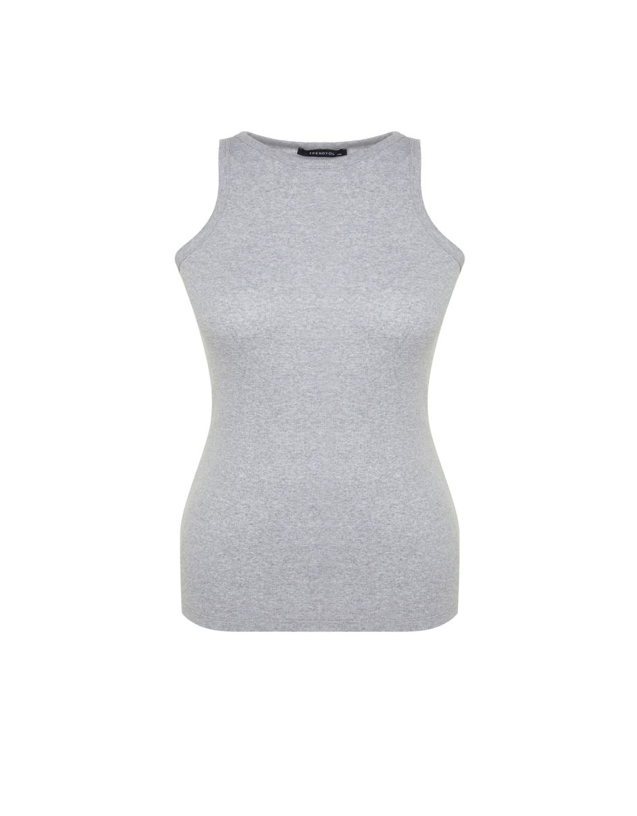 Plus Size Camisole - Gray - Fitted