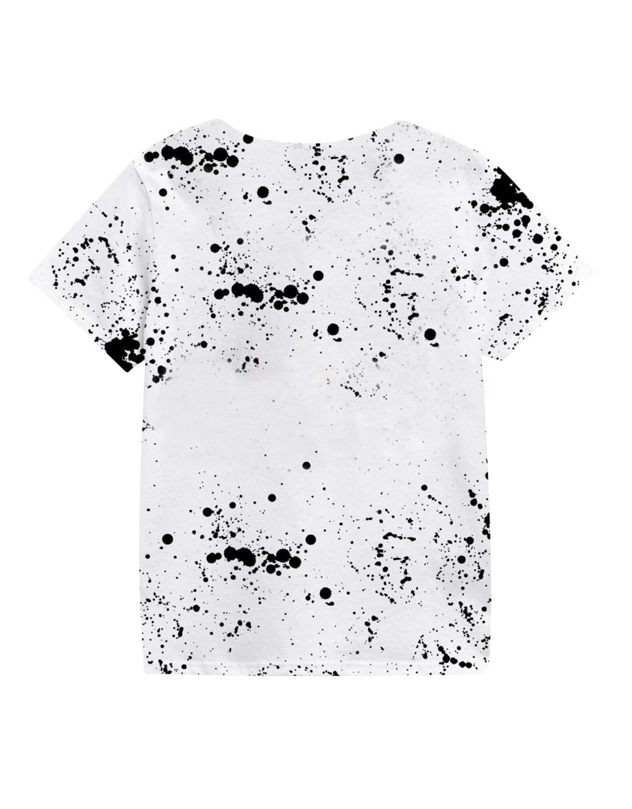 Pokemon Childrens/Kids Electrifying 025 Pikachu Splattered T-Shirt - White/Black/Yellow - 1