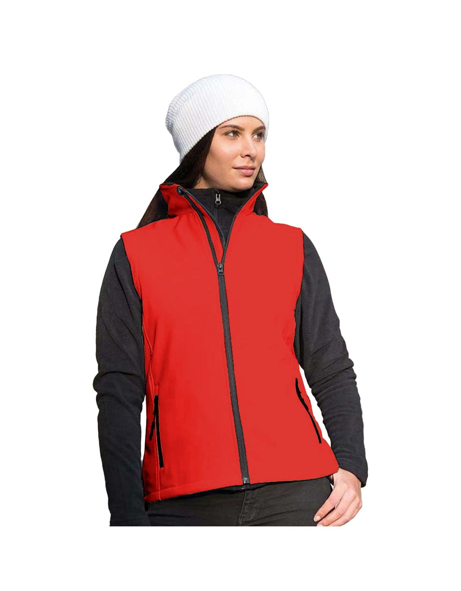 Result Core Womens/Ladies Printable Softshell Bodywarmer - Red /Black - 1