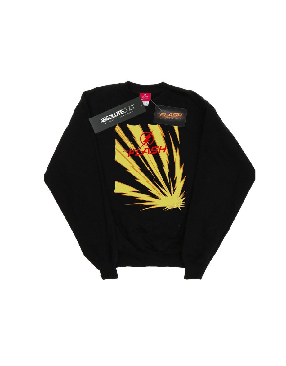 DC Comics Boys The Flash Lightning Bolts Sweatshirt - Black