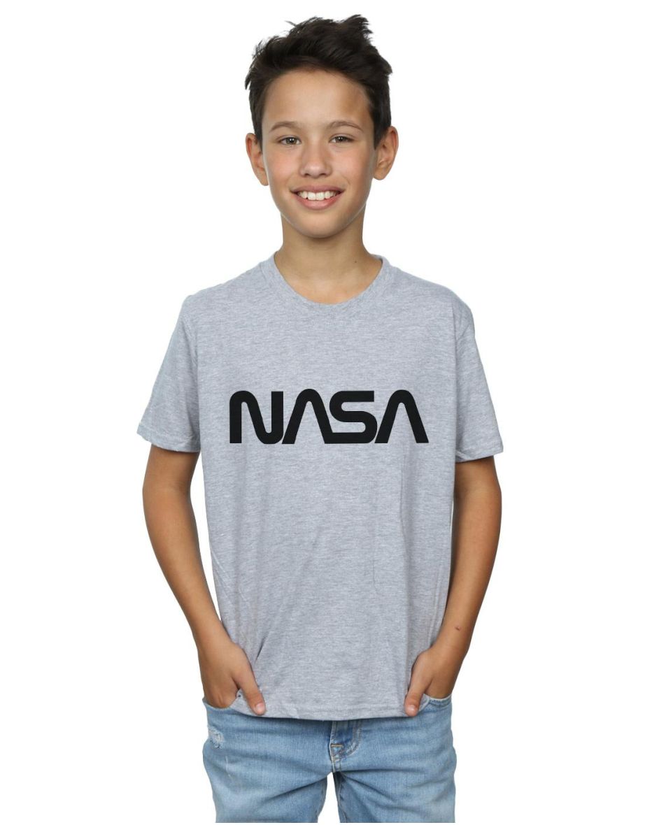NASA Boys Modern Logo T-Shirt - Sports Grey
