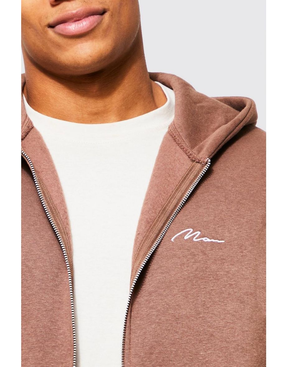 Man Boxy Fit Zip Through Hoodie