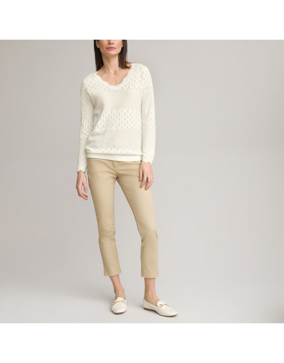 Cotton Ankle Grazer Trousers, Length 25"