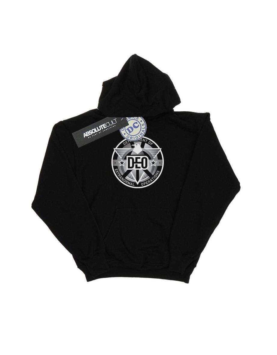 DC Comics Girls Supergirl TV Series Deo Crest Hoodie - Black