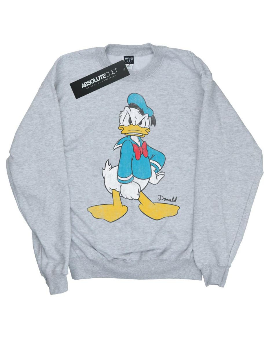 Disney Girls Donald Duck Angry Sweatshirt - Sports Grey