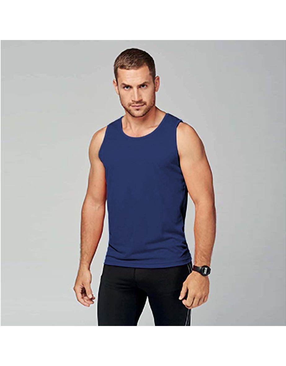 Kariban Proact Mens Sleeveless Sports Training Vest - Navy - 1