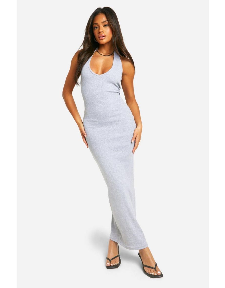 Grey plunge dress hotsell