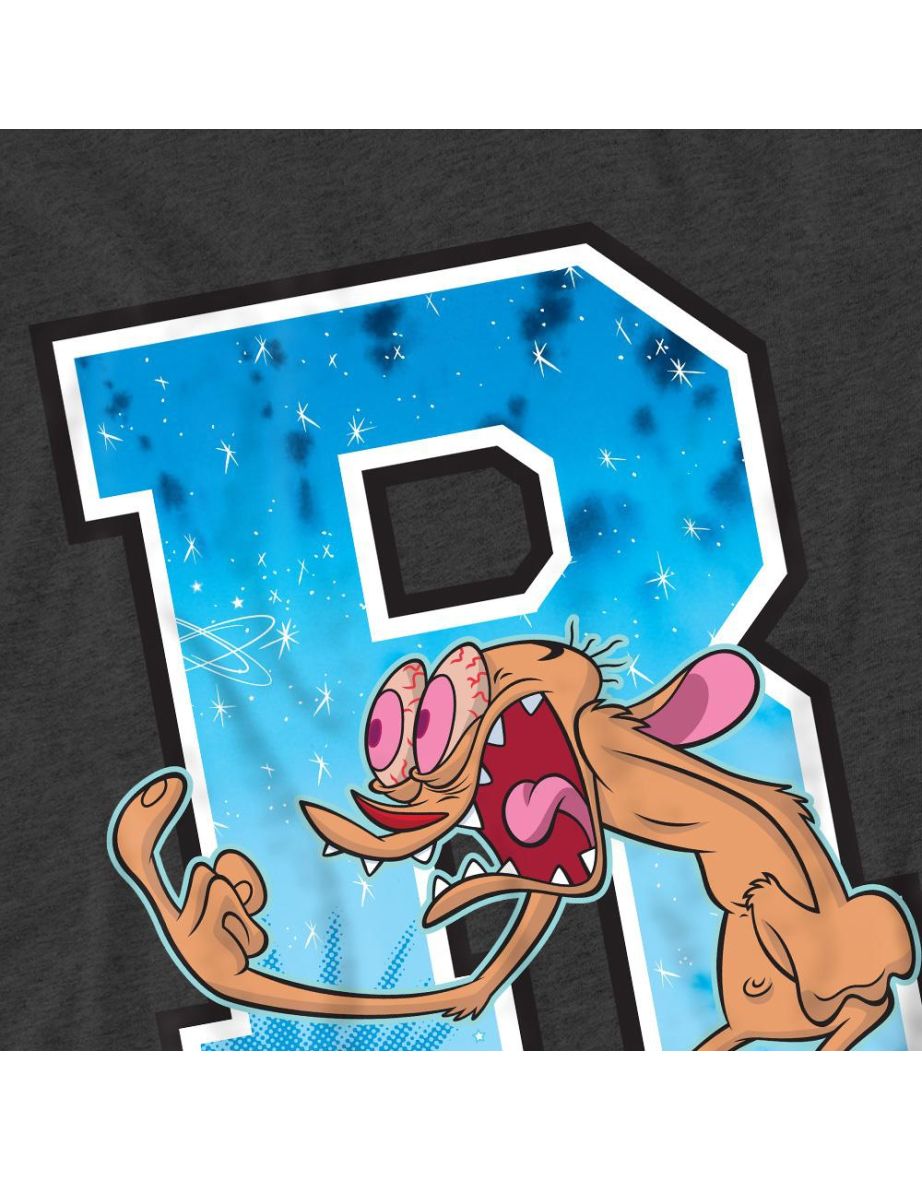 Ren & Stimpy Unisex Adult R Is For Ren T-Shirt - Charcoal - 3