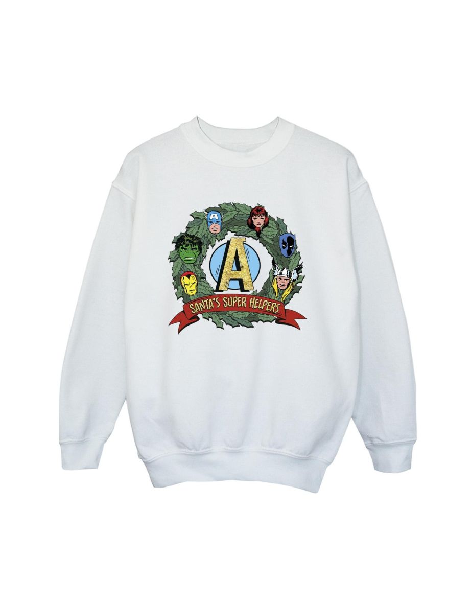 Marvel Boys Santa´s Super Helpers Sweatshirt - White