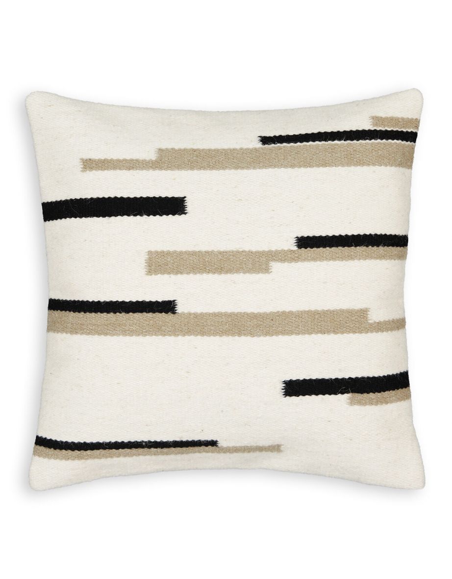 Nelio Striped Wool Blend Square Cushion Cover