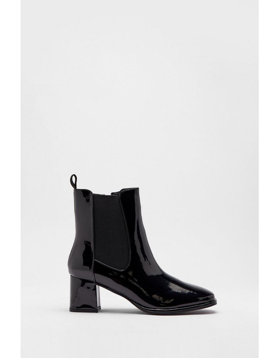 Patent heeled hotsell chelsea boots