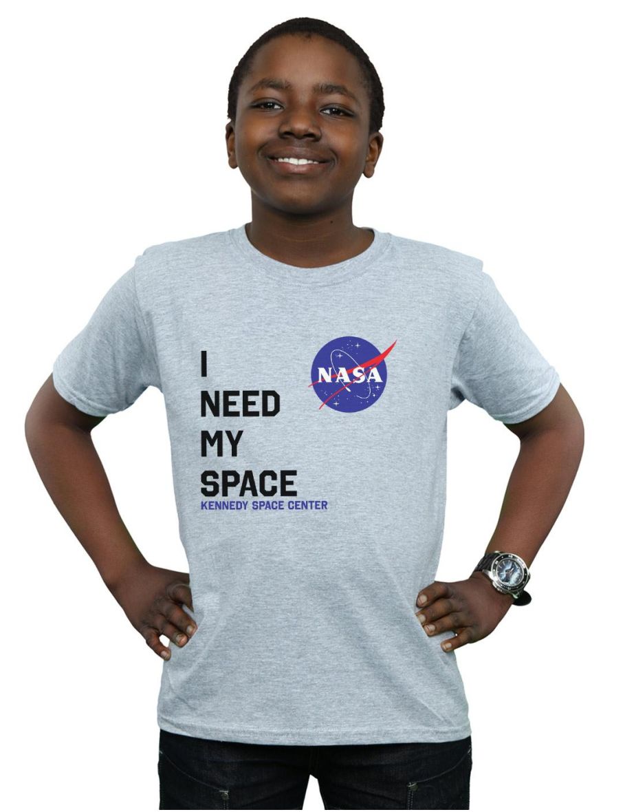 NASA Boys I Need My Space T-Shirt - Sports Grey