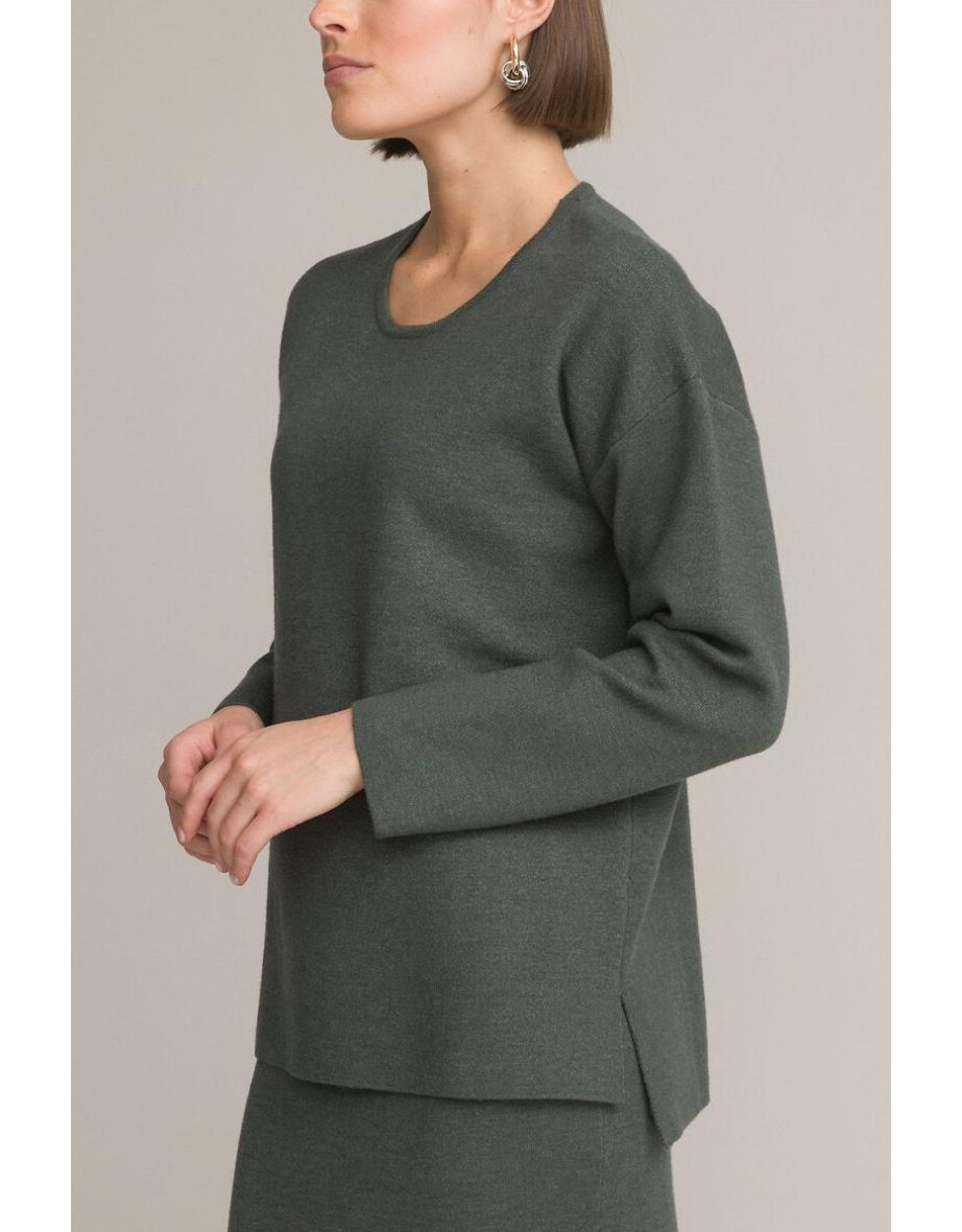 Crew Neck Jumper/Sweater in Fine Knit