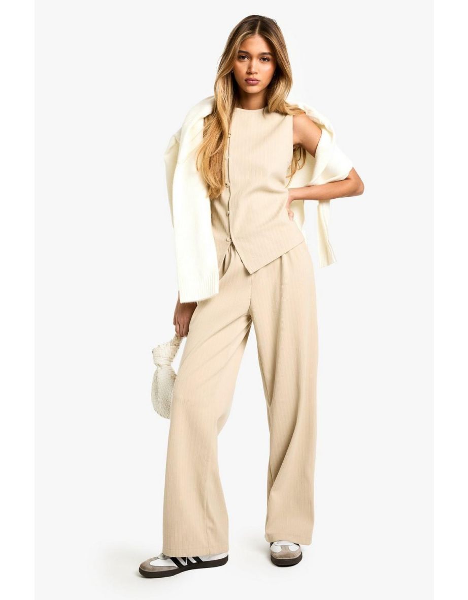 Woven Cord Waistcoat - ecru