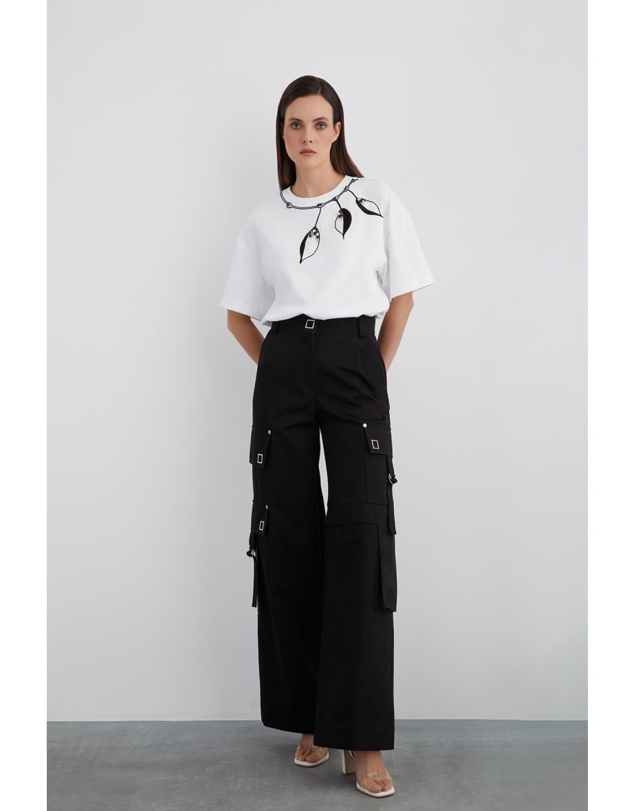 Single-Leg Zip-Off Tube Pants with Accessory Buckle
