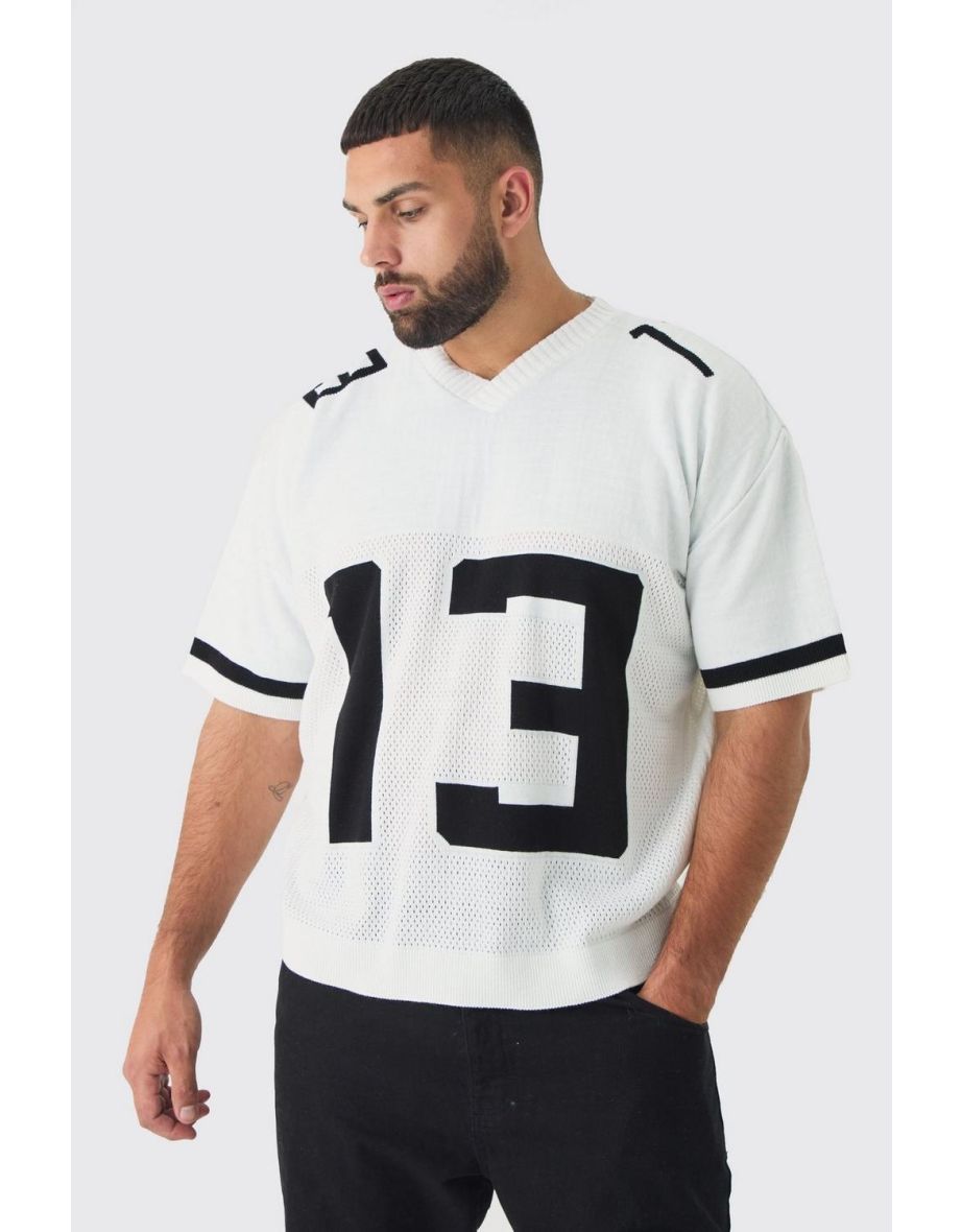 Plus Open Stitch Varsity Jumper