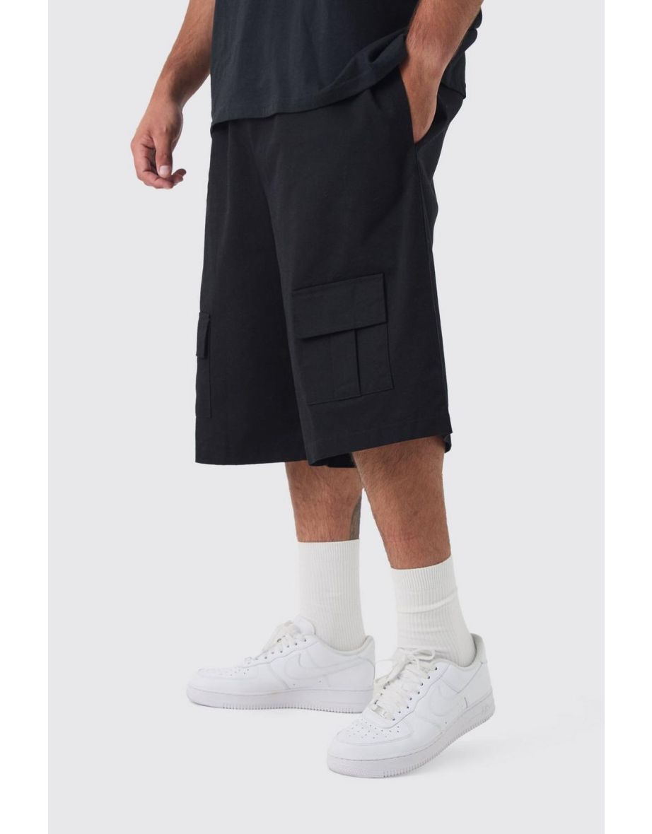 Plus Front Pocket Twill Overdyed Cargo Jort