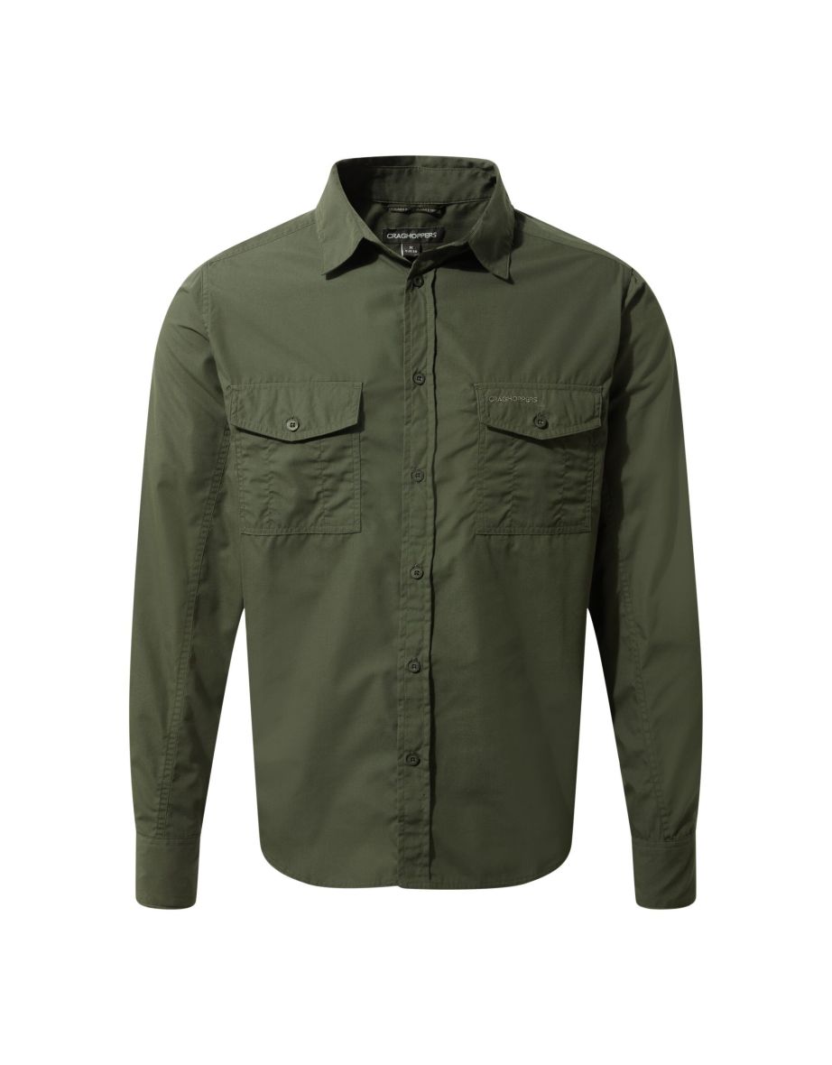 Craghoppers Mens Expert Kiwi Long-Sleeved Shirt - Cedar Green