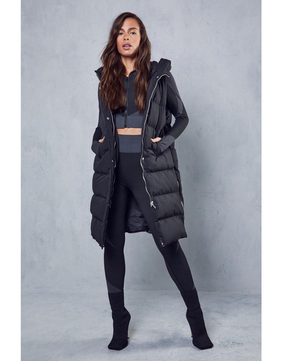 Recycled Longline Hooded Gilet