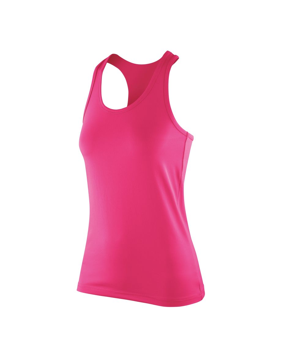 Spiro Womens/Ladies Softex Stretch Fitness Sleeveless Vest Top - Candy
