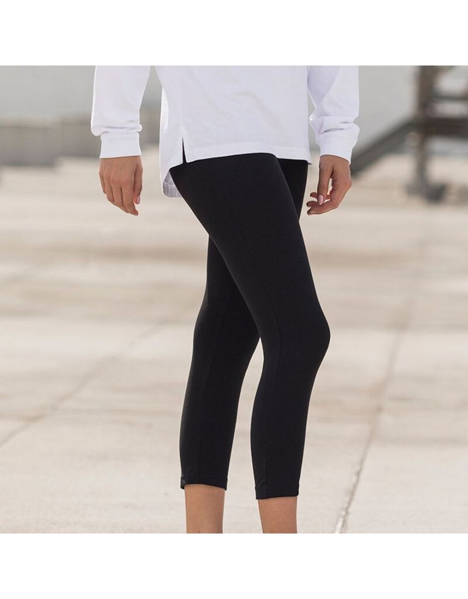 SF Womens/Ladies 3/4 Training / Fitness Sports Leggings - Black - 2