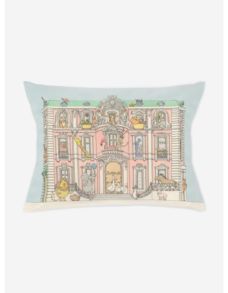 Atelier Choux Baby Satin Monceau Mansion Pillow Cover in Blue (40cm)