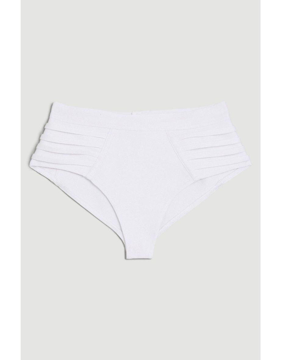 Bandage Sheer Stripe Bikini Bottoms - 3