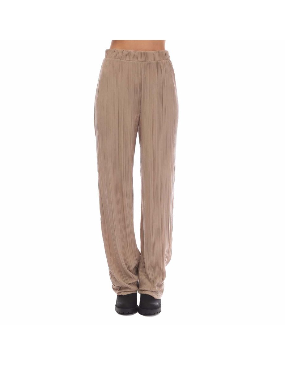 Women's Vero Moda Cira Plisse Trousers in Brown