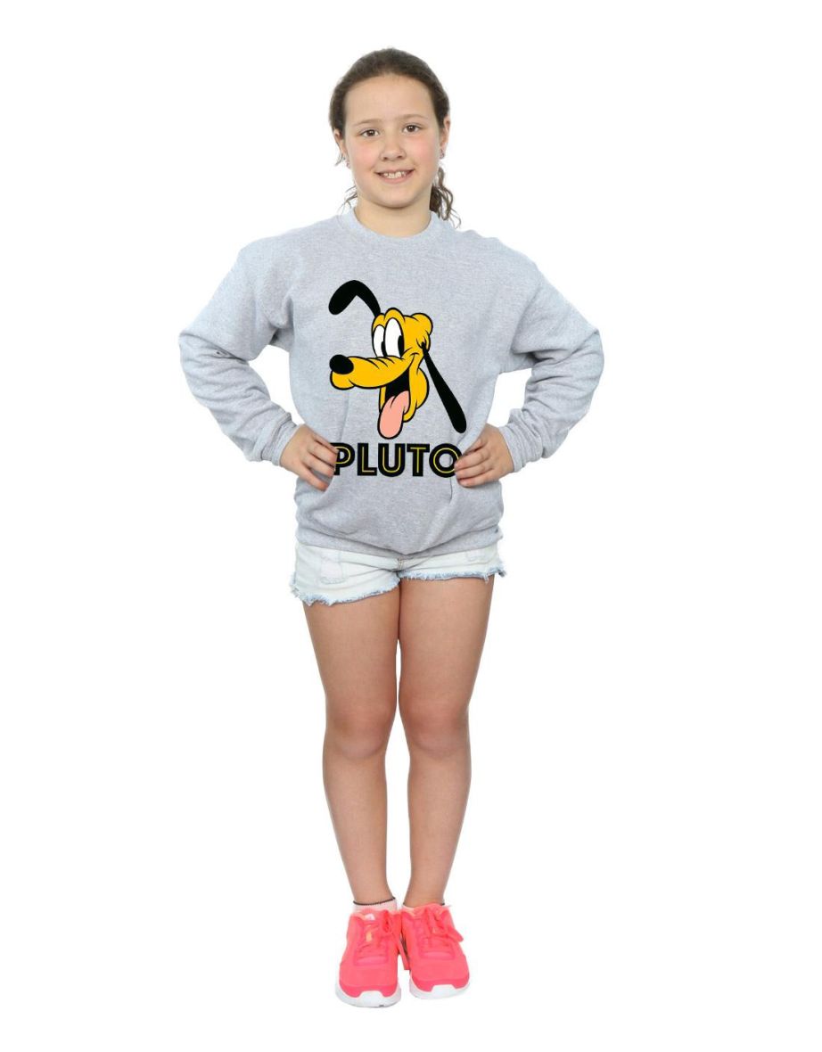 Disney Girls Pluto Face Sweatshirt - Sports Grey - 3