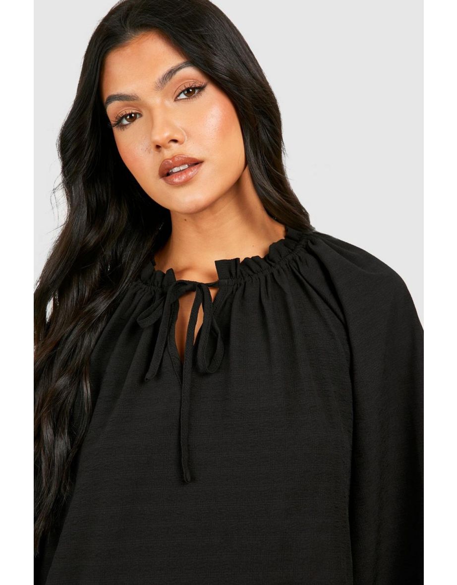 Maternity Textured Midaxi Smock Dress - black - 3