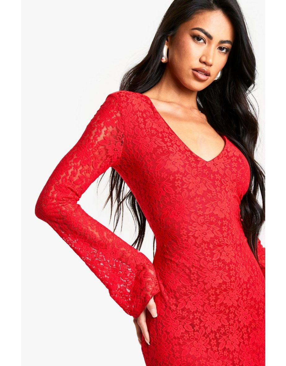 plunge lace maxi dress - 3