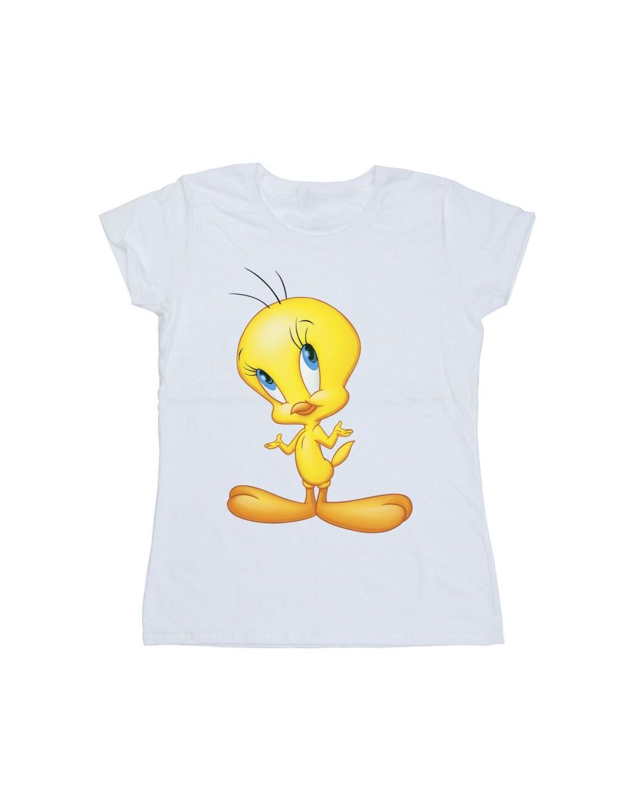 Looney Tunes Womens/Ladies Tweety Standing Cotton T-Shirt - White - 1