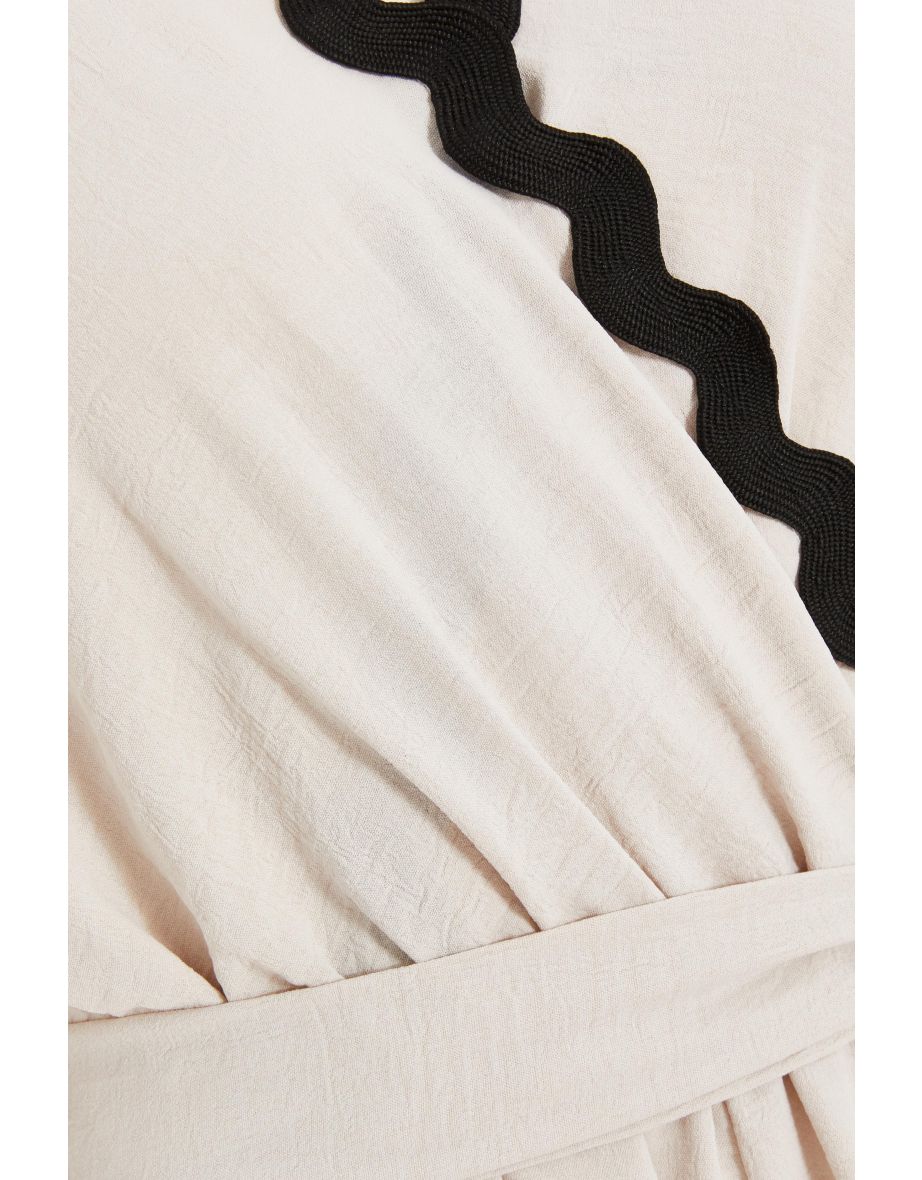 Stone Wrap Contrast Trim Playsuit - 5