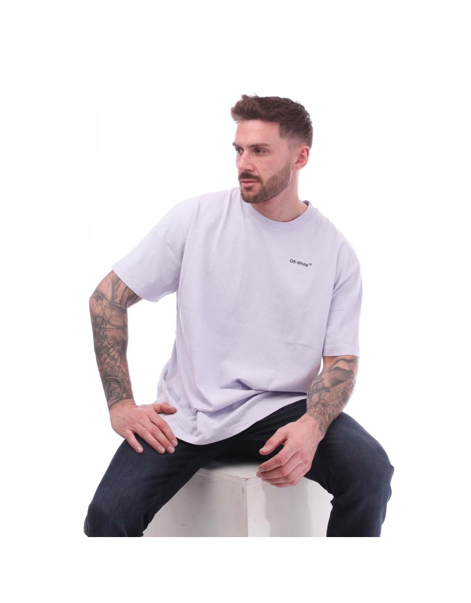 Men's Off White Caravaggio Arrow Over T-Shirt in Purple